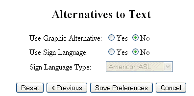 Alternatives to Text Options