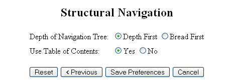 Structural Navigation Options